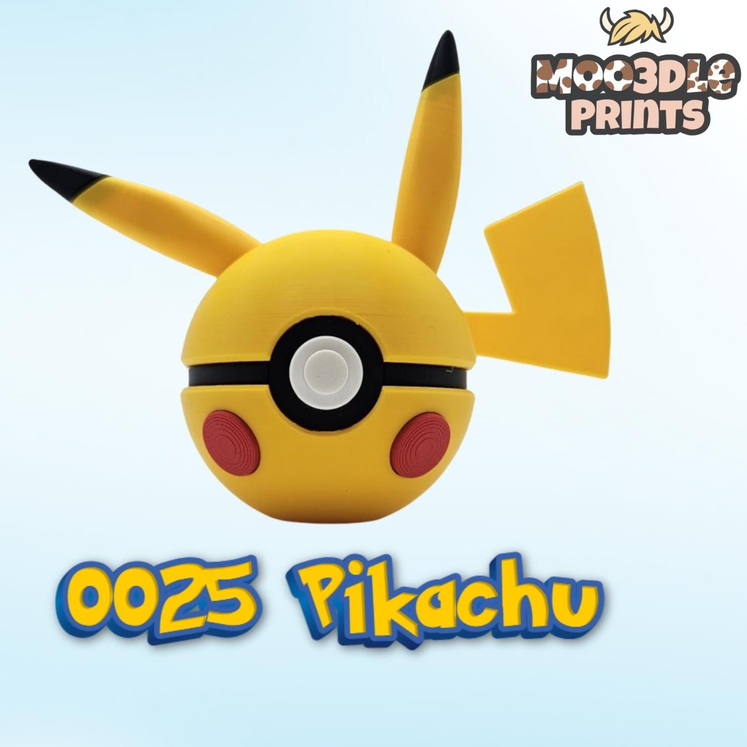#0025 Male Pikachu 3D Printed Poké Ball | MOO3DLE Prints