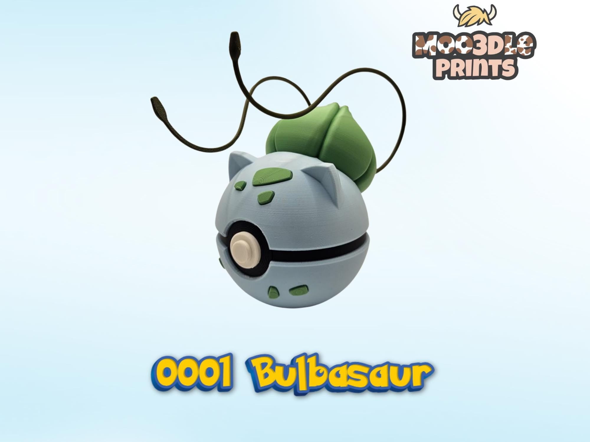 Pokéball 0001 Bulbasaur | Pokémon Inspired 3D Printed Display Figure