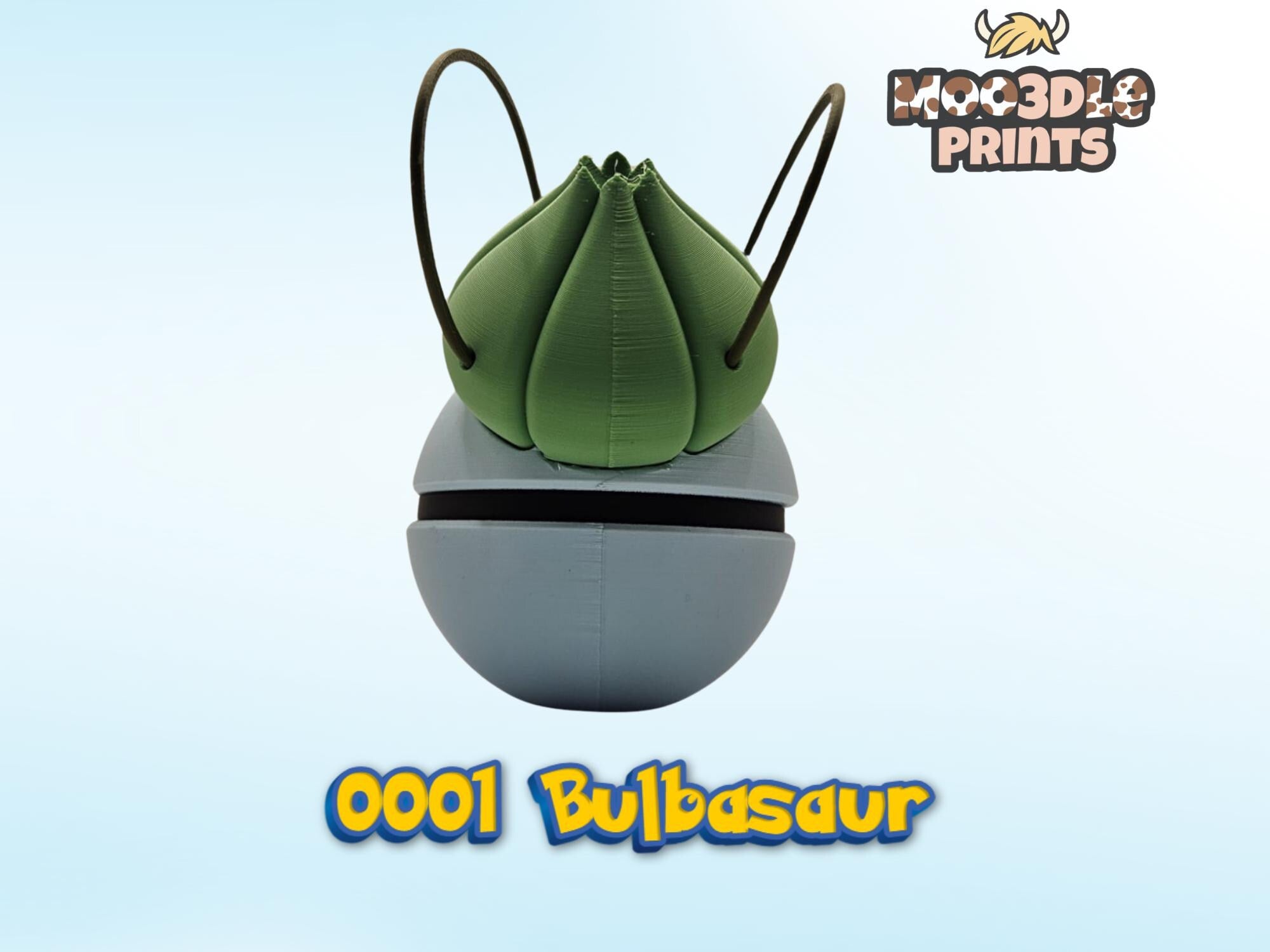 Pokéball 0001 Bulbasaur | Pokémon Inspired 3D Printed Display Figure