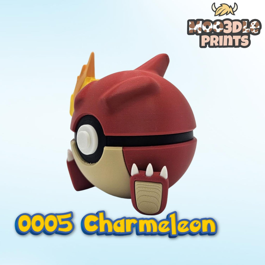 Poke ball 0005 Charmeleon | Pokemon Inspired 3D Printed Display Figure