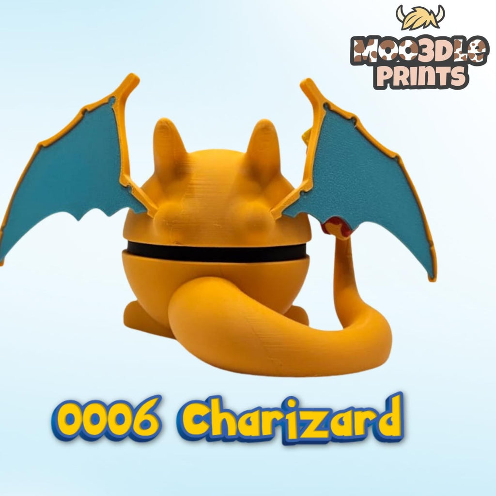 Pokeball 0006 Charizard Back | Pokemon Inspired 3D Printed Display Figure