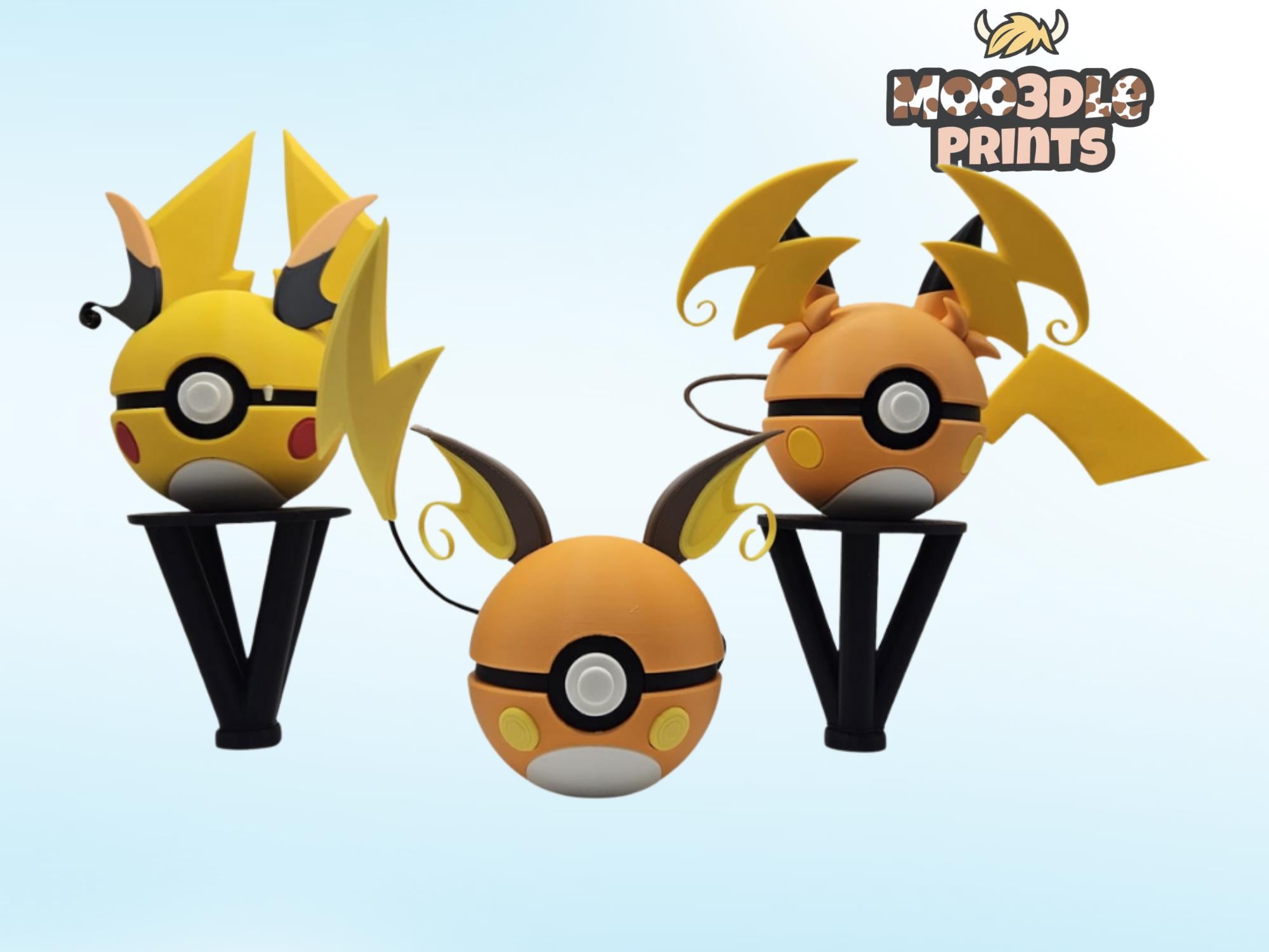 Pokéball 0026 Raichu | Pokémon Inspired 3D Printed Display Figure