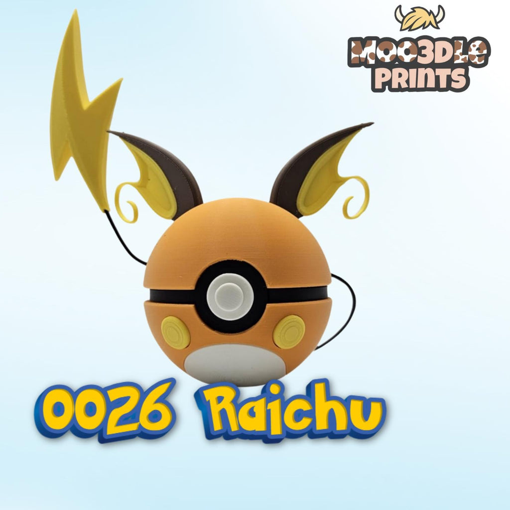 Pokéball 0026 Raichu | Pokémon Inspired 3D Printed Display Figure