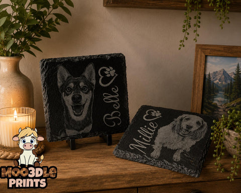 Your Photo Engraved on Slate – Personalised Coaster