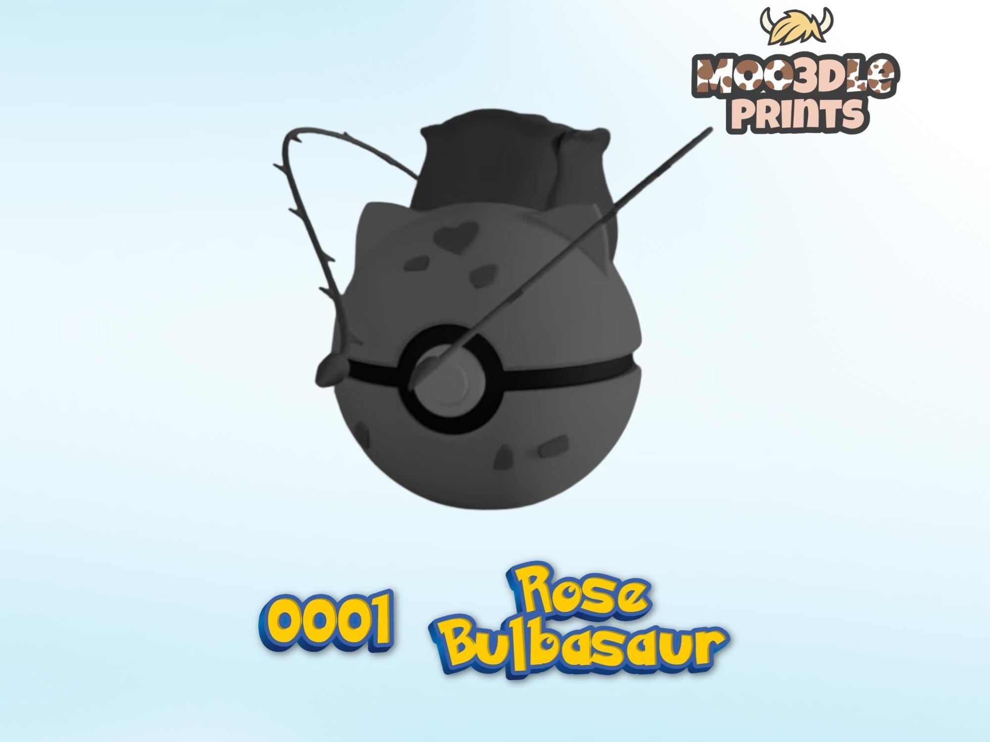 Pokéball 0001 Bulbasaur | Pokémon Inspired 3D Printed Display Figure